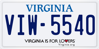 VA license plate VIW5540