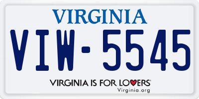 VA license plate VIW5545