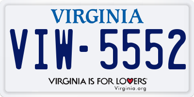 VA license plate VIW5552