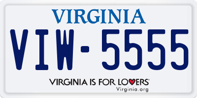 VA license plate VIW5555