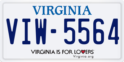 VA license plate VIW5564