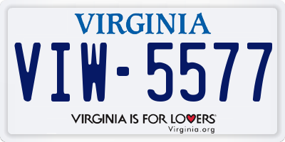 VA license plate VIW5577