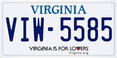 VA license plate VIW5585