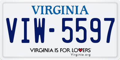 VA license plate VIW5597
