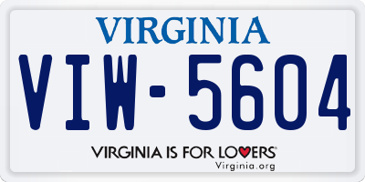 VA license plate VIW5604
