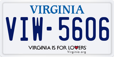 VA license plate VIW5606