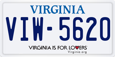 VA license plate VIW5620