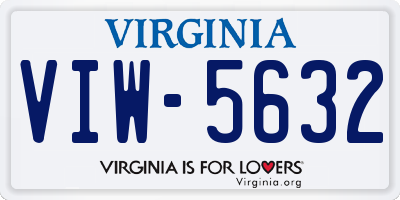 VA license plate VIW5632