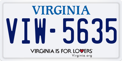 VA license plate VIW5635