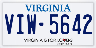 VA license plate VIW5642