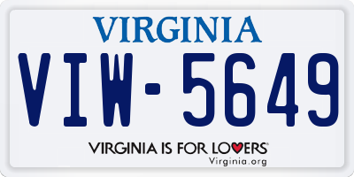 VA license plate VIW5649