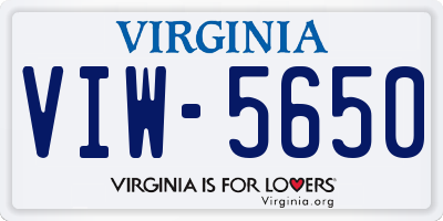 VA license plate VIW5650