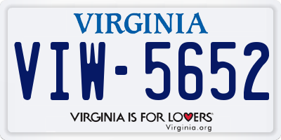 VA license plate VIW5652