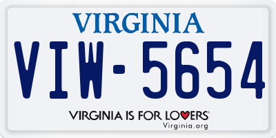 VA license plate VIW5654