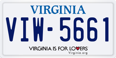 VA license plate VIW5661