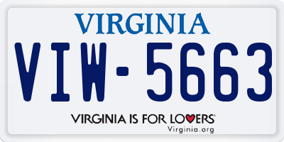 VA license plate VIW5663