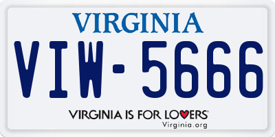 VA license plate VIW5666