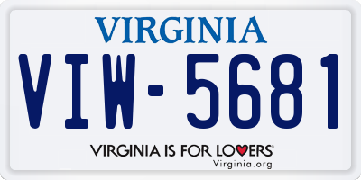 VA license plate VIW5681