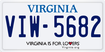 VA license plate VIW5682