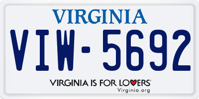 VA license plate VIW5692