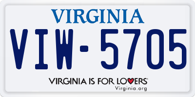 VA license plate VIW5705