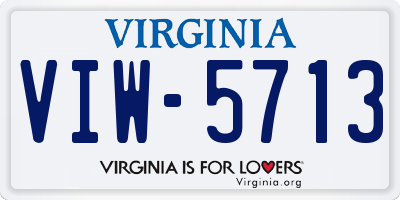 VA license plate VIW5713