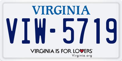 VA license plate VIW5719