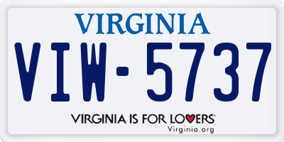 VA license plate VIW5737