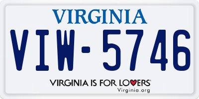 VA license plate VIW5746
