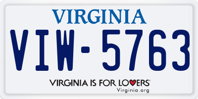 VA license plate VIW5763