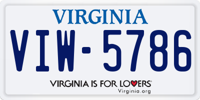 VA license plate VIW5786