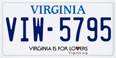 VA license plate VIW5795