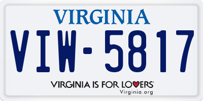 VA license plate VIW5817