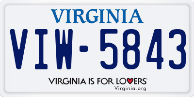 VA license plate VIW5843