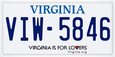 VA license plate VIW5846