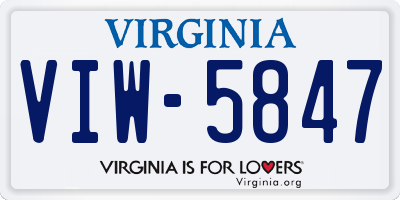 VA license plate VIW5847