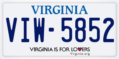 VA license plate VIW5852