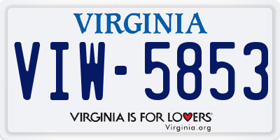VA license plate VIW5853