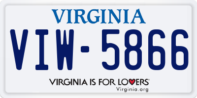 VA license plate VIW5866