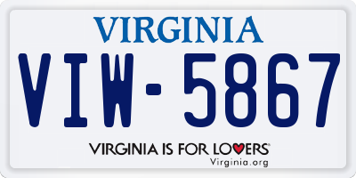 VA license plate VIW5867