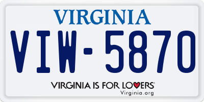 VA license plate VIW5870