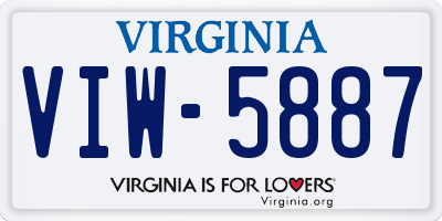 VA license plate VIW5887