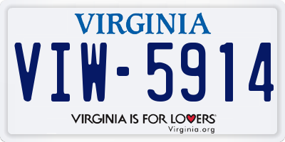 VA license plate VIW5914