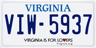VA license plate VIW5937