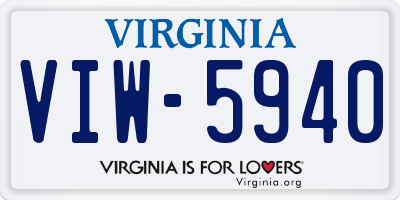 VA license plate VIW5940