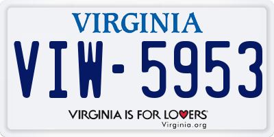 VA license plate VIW5953