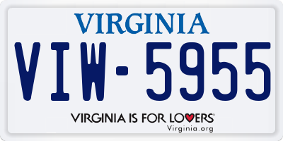 VA license plate VIW5955