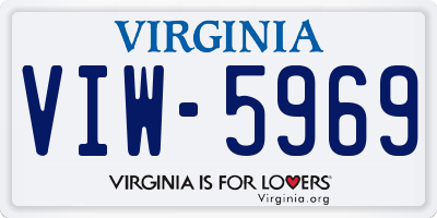 VA license plate VIW5969