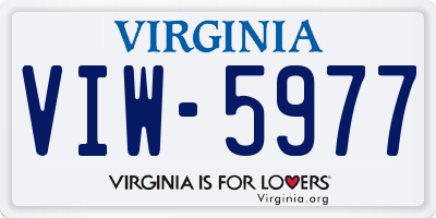 VA license plate VIW5977