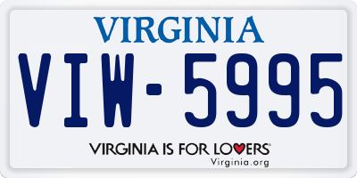 VA license plate VIW5995